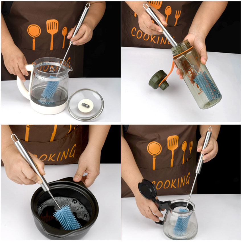 003 반자동 회전 브러쉬 커피잔 우유병 텀블러 세척 브러쉬